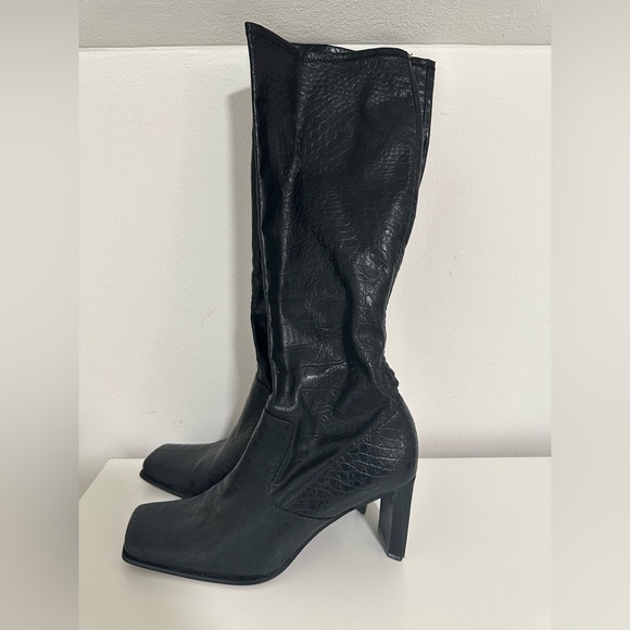 Nine West Shoes - Women’s Nine West Black faux knee high leather boots Size 6